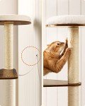 Feandrea WoodyWonders Cat Tree, 65-Inch Modern Cat Tower for Indoor Cats, Multi-Level Cat Condo with 5 Scratching Posts, Perch, Washable Removable Cushions, Cat Furniture, Rustic Brown UPCT166X01