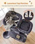 Feandrea Cat Tree, 81.1-Inch Large Cat Tower with 13 Scratching Posts, 2 Perches, 2 Caves, Basket, Hammock, Pompoms, Multi-Level Plush Cat Condo for Indoor Cats, Smoky Gray UPCT190G01