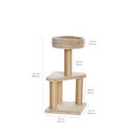 Amazon Basics Cat Tree Indoor Climbing Activity Tower with Scratching Posts, Medium, 15.7 x 31.5 Inches, Beige