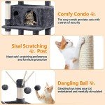 Yaheetech Cat Tree, 67in Cat Tower for Indoor Cats, Multi-Level Cat Condos with 3 Removable Cat Teaser Sticks, Activity Center Furniture Climbing Tower w/Scratching Posts, Hammock, Basket