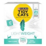 Purina Tidy Cats Low Dust, Clumping Cat Litter Odor Control, LightWeight Free and Clean Unscented, Multi Cat Litter - 17 Lb. Box