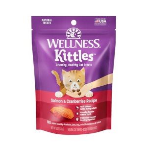 Wellness Kittles Natural Grain Free Cat Treats, Salmon & Cranberries, 6-Ounce Bag