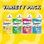 Temptations Classic Crunchy and Soft Cat Treats Feline Favorites Variety Pack, 3 oz. Pouches, Pack of 6
