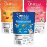 Fruitables Cat Treats | Crunchy Cat Treats | Healthy Low Calorie Cat Treats Packed with Protein | Free of Wheat, Corn and Soy | 2.5 oz (Pack of 3)