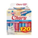 INABA Churu Cat Treats, Lickable, Squeezable Creamy Purée with Vitamin E, 0.5 Ounces per Tube, 120 Tubes Total, Tuna Variety
