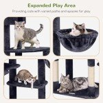 Globlazer F83 Giant Cat Tree, 83 inch Cat Tree for Indoor Cats Large Adult, XXL Cat Tower with 9 Scratching Posts for 20lb+ Heavy Duty Large Adult Cats, Dark Grey