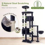 Globlazer F83 Giant Cat Tree, 83 inch Cat Tree for Indoor Cats Large Adult, XXL Cat Tower with 9 Scratching Posts for 20lb+ Heavy Duty Large Adult Cats, Dark Grey