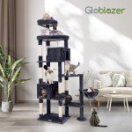 Globlazer F83 Giant Cat Tree, 83 inch Cat Tree for Indoor Cats Large Adult, XXL Cat Tower with 9 Scratching Posts for 20lb+ Heavy Duty Large Adult Cats, Dark Grey