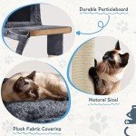 Yaheetech Cat Tree Cat Tower, 40-Inch Cat Condo with Oversized Soft Platform, Scratching Board, Basket and Hammock, Cat Furniture for Kittens Cats Pets, Dark Gray