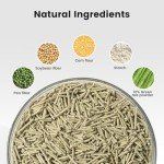 Gardner Pet Natural Tofu Cat Litter, Cat Litter with Green Tea Extract – Dust-Free, Fast Clumping, Flushable, and Odor Control for Multi-Cat Homes, 6lbs