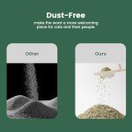 Gardner Pet Natural Tofu Cat Litter, Cat Litter with Green Tea Extract – Dust-Free, Fast Clumping, Flushable, and Odor Control for Multi-Cat Homes, 6lbs