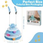 Goosheep Cat Toys Interactive Cat Toys for Indoor Cats Kitten Toys Interactive Cat Toy Cat Puzzle Toy Cat Ball Toy with 2 Cat Teasers (Blue)