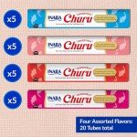 INABA Churu Cat Treats, Lickable, Squeezable Creamy Purée Cat Treat with Green Tea Extract & Taurine, 0.5 Ounces Each Tube, 20 Tubes, Tuna & Seafood Variety Box