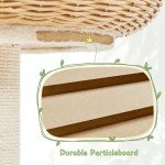 Yaheetech Cat Tree, 29.5in Rattan Cat Tower for Indoor Cats w/Scratching Post, Woven Cat Condo and Soft Cushion Top Perch, Aesthetic Cat Tree for Kittens