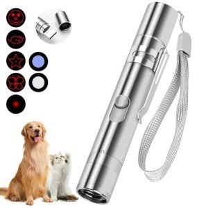 Waputne Cat Toys, Cat Toy Red Pointer for Indoor, Rechargeable, 5 Adjustable Patterns, 3 Modes Training Chaser Pet Toy Pointer, Interactive Pet Cat/Dog Toy for Cats Fun Playing Exercise