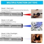 Waputne Cat Toys, Cat Toy Red Pointer for Indoor, Rechargeable, 5 Adjustable Patterns, 3 Modes Training Chaser Pet Toy Pointer, Interactive Pet Cat/Dog Toy for Cats Fun Playing Exercise