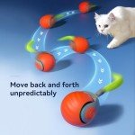 Speedy Tail 2.0 Cat Toy, Turbo Tail 2.0 Cat, Smart Interactive Cat Toy Ball for Indoor Cats, Automatic Cat Rolling Ball Toy, Cat Self Moving Toy, Speedytail 2.0 Cat Toy