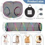 Outdoor Cat Enclosures Portable Cat Tunnel with Carry Bag Breathable Cat Tent Outdoor with 2 Mouse Toys Outside Cat Enclosure for Indoor Cats (2 Cubes + Run Tunnel)