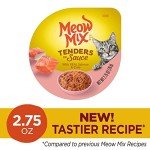 Meow Mix Tenders in Sauce Wet Cat Food, Salmon & Crab, 2.75 Ounce Cup (Pack of 12)