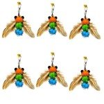 miwoowim 6 PCS Insect Bees,Feather Cat Toys, Cat Wand Toy Refill,Cat Toy Wand Replacement Attachments,Cat Toys Feather Refills,Insect Interactive Cat Teaser Wand Feathers