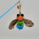miwoowim 6 PCS Insect Bees,Feather Cat Toys, Cat Wand Toy Refill,Cat Toy Wand Replacement Attachments,Cat Toys Feather Refills,Insect Interactive Cat Teaser Wand Feathers
