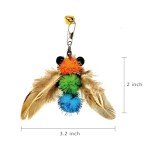 miwoowim 6 PCS Insect Bees,Feather Cat Toys, Cat Wand Toy Refill,Cat Toy Wand Replacement Attachments,Cat Toys Feather Refills,Insect Interactive Cat Teaser Wand Feathers