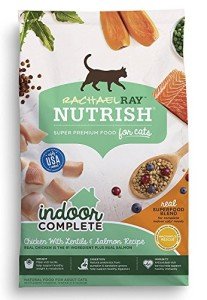 Rachael Ray Nutrish Indoor Complete Premium Natural Dry Cat Food, Chicken with Lentils & Salmon Recipe, 6 Pounds (Packaging May Vary)