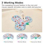 Potaroma Hide and Seek Cat Toys, in-The-Cover Unpredicatable Moving Feather, Interactive Kitten Wand Toy, Automatic Chargeable Cat Toy, Indoor Exercise Kicker for All Breeds, Floral Cover