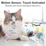 Interactive Cat Toys for Indoor Cats Kitten Puppy, Automatic Motion Cat Toy in Pouch Fast Rolling Ball in Play Mat Hide and Seek Mouse Catching Game with Chirping Stimulation, LED Lights, Auto On/Off