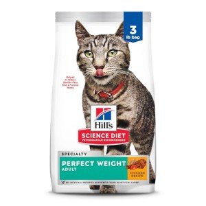 Hill's Science Diet Perfect Weight, Adult 1-6, Weight Management Support, Dry Cat Food, Chicken Recipe, 3 lb Bag