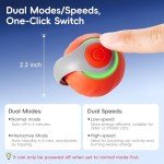Potaroma Moving Ball Cat Toys with Feather Tail, Rechargeable 2025 New Interactive Ball for Indoor Cats Exercise, Smart Interactive Kitten Rolling Ball, Orange