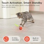 Potaroma Moving Ball Cat Toys with Feather Tail, Rechargeable 2025 New Interactive Ball for Indoor Cats Exercise, Smart Interactive Kitten Rolling Ball, Orange