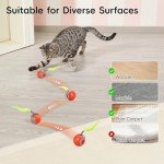Potaroma Moving Ball Cat Toys with Feather Tail, Rechargeable 2025 New Interactive Ball for Indoor Cats Exercise, Smart Interactive Kitten Rolling Ball, Orange