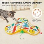 Potaroma Cat Feather Toys Interactive, Unpredicatable in-The-Cover Moving Feather, Hide and Seek Kitten Wand Toy, Rechargeable Automatic Indoor Cat Toy, Exercise Kicker for All Breeds, Graffiti Cover
