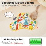 Potaroma Cat Feather Toys Interactive, Unpredicatable in-The-Cover Moving Feather, Hide and Seek Kitten Wand Toy, Rechargeable Automatic Indoor Cat Toy, Exercise Kicker for All Breeds, Graffiti Cover