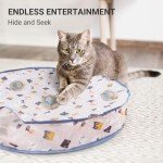 Lanfee Interactive Cat Toys for Indoor Cats, Automatic Motion Activated Moving Ball Hide and Seek Game for Indoor Exercise Kicker with 28 Inch Play Mat