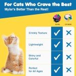 SunGrow 6 Pack Crinkle Balls for Cats, Shiny and Stress Buster Crinkler, Suitable for Multiple Cats' Play, Ideal for Kittens and Grown-up Cats