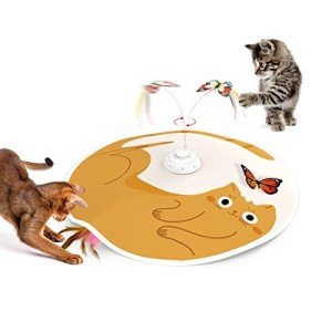 Potaroma Cat Toys Chargeable, 3in1 Hide and Seek for Kittens, Automatic Interactive Play, Fluttering Butterfly, Moving Feather Wand, Indoor Kitty Exercise 22.8 Inches Cover for All Breeds