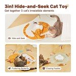 Potaroma Cat Toys Chargeable, 3in1 Hide and Seek for Kittens, Automatic Interactive Play, Fluttering Butterfly, Moving Feather Wand, Indoor Kitty Exercise 22.8 Inches Cover for All Breeds