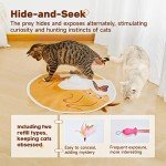 Potaroma Cat Toys Chargeable, 3in1 Hide and Seek for Kittens, Automatic Interactive Play, Fluttering Butterfly, Moving Feather Wand, Indoor Kitty Exercise 22.8 Inches Cover for All Breeds