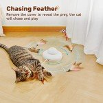 Potaroma Cat Toys Chargeable, 3in1 Hide and Seek for Kittens, Automatic Interactive Play, Fluttering Butterfly, Moving Feather Wand, Indoor Kitty Exercise 22.8 Inches Cover for All Breeds