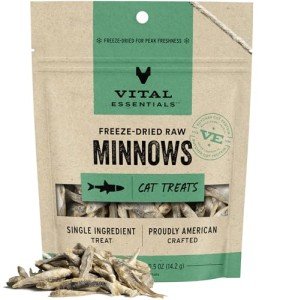 Vital Essentials Freeze Dried Raw Cat Treats, Minnows Treats, 0.5 oz