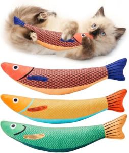 Potaroma 3-Pack Catnip Crinkle Saury Fish Toys
