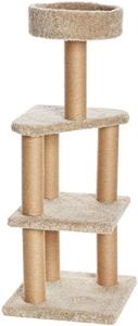 Amazon Basics - Cat Tree Indoor Climbing Activity Tower with Scratching Posts, multi-level, Large, 17.7" x 45.9", Beige