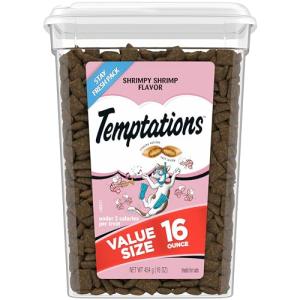 Temptations Classic Crunchy and Soft Cat Treats Shrimpy Shrimp Flavor, 16 oz. Tub