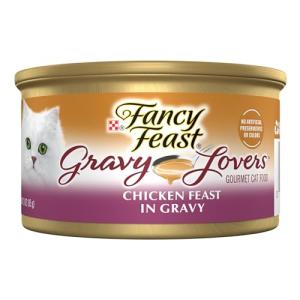 Purina Fancy Feast Gravy Lovers Chicken Feast in Gravy Grilled Gourmet Cat Food in Wet Cat Food Gravy - (Pack of 24) 3 oz. Cans