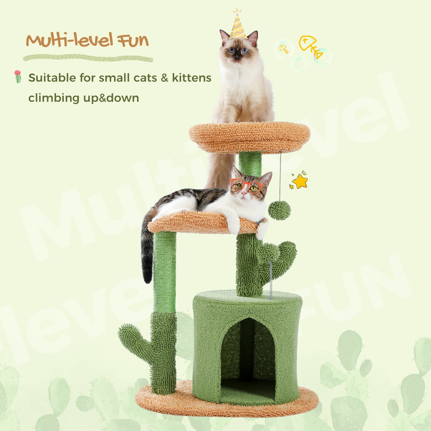 Cactus Cat Tree Tower with Scratching Posts