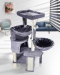 Three-Level Cat Tree with Condo and Hammocks, Gray