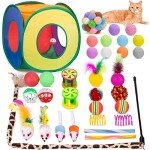 33-Piece Interactive Cat Toy Set with Tunnel