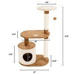Cozy 3-Tier Cat Tree with Napping Perches